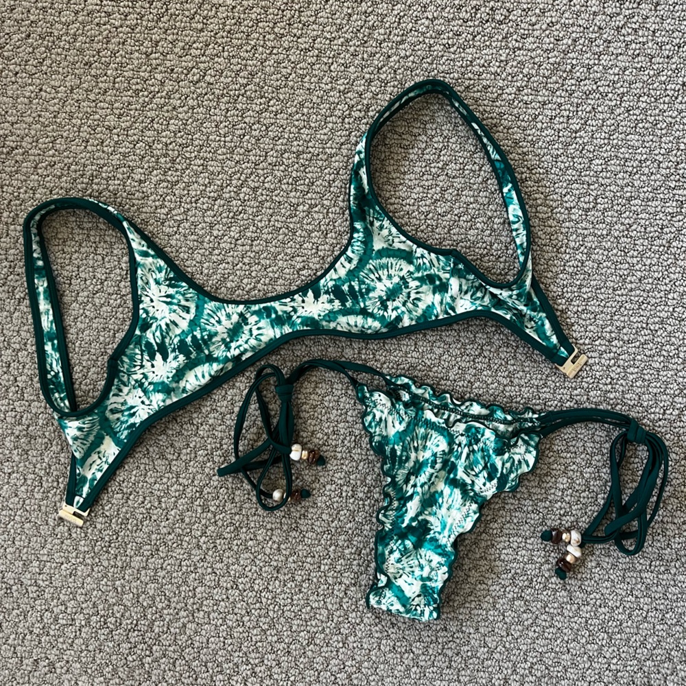 Kulani Kinis Green and White Bikini